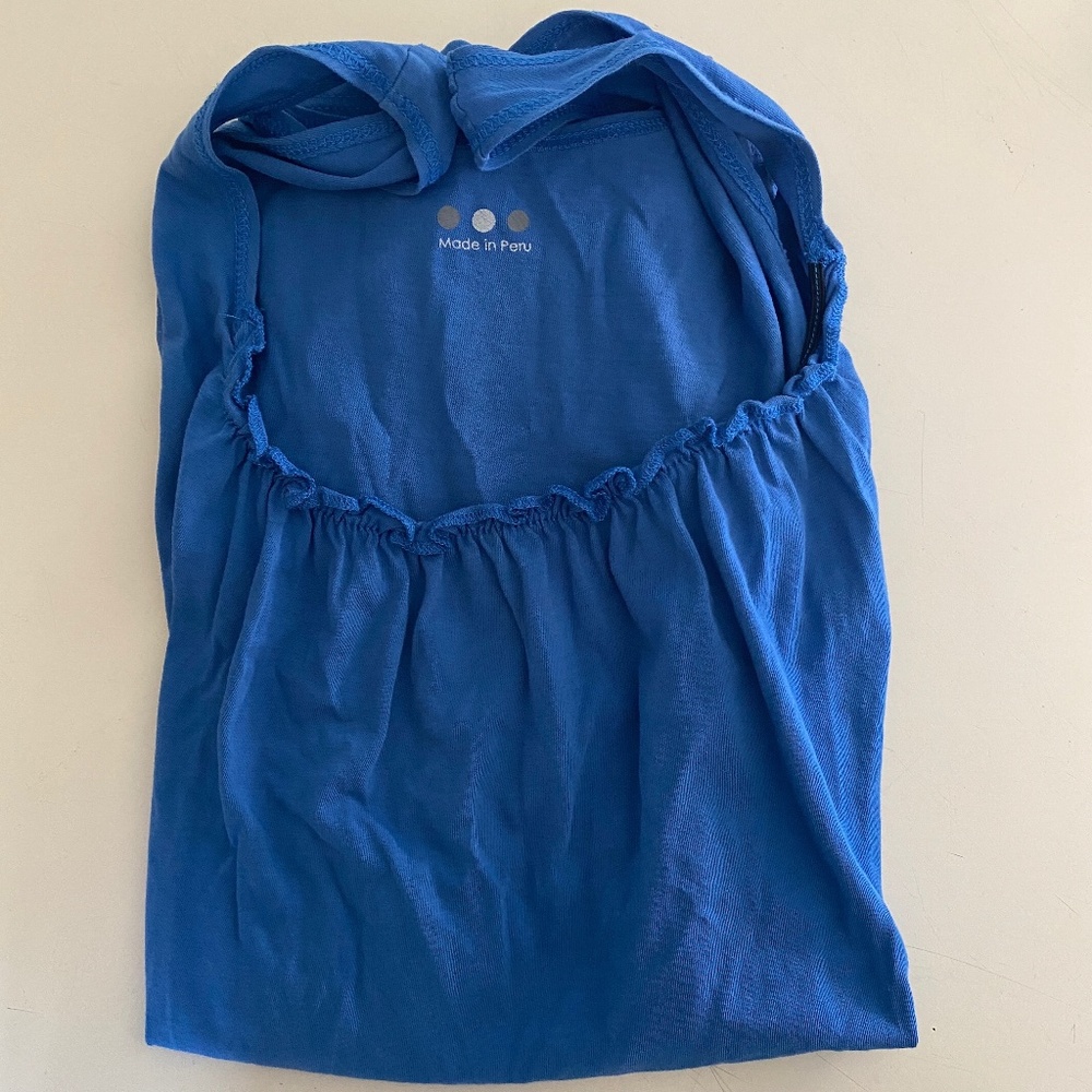 Three Dots I Anthro I Blue Ruffle-Top Tank Top